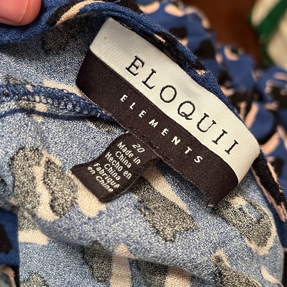 Eloquii Elements Blue Animal Print Jumpsuit Size 20 - Picture 4 of 6